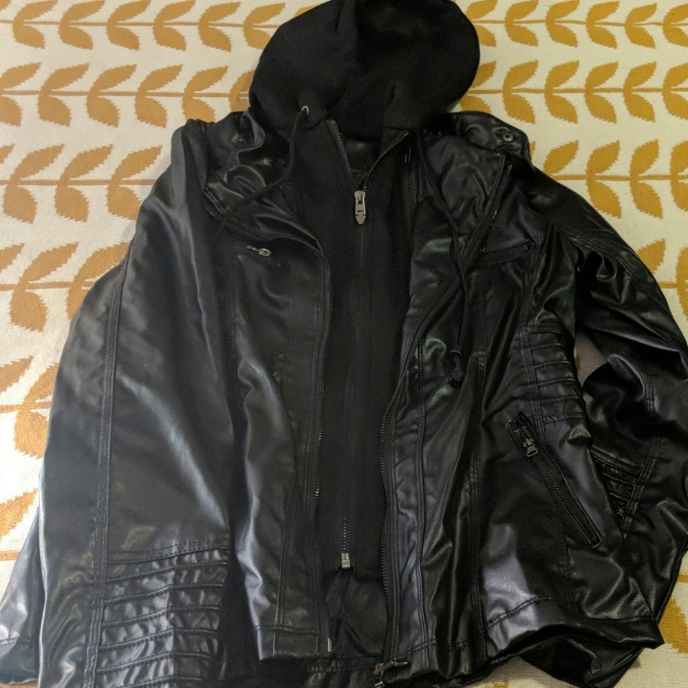 Faux leather jacket - ADJUSTABLE SIZE! - NWOT - Picture 2 of 8